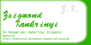 zsigmond kankrinyi business card